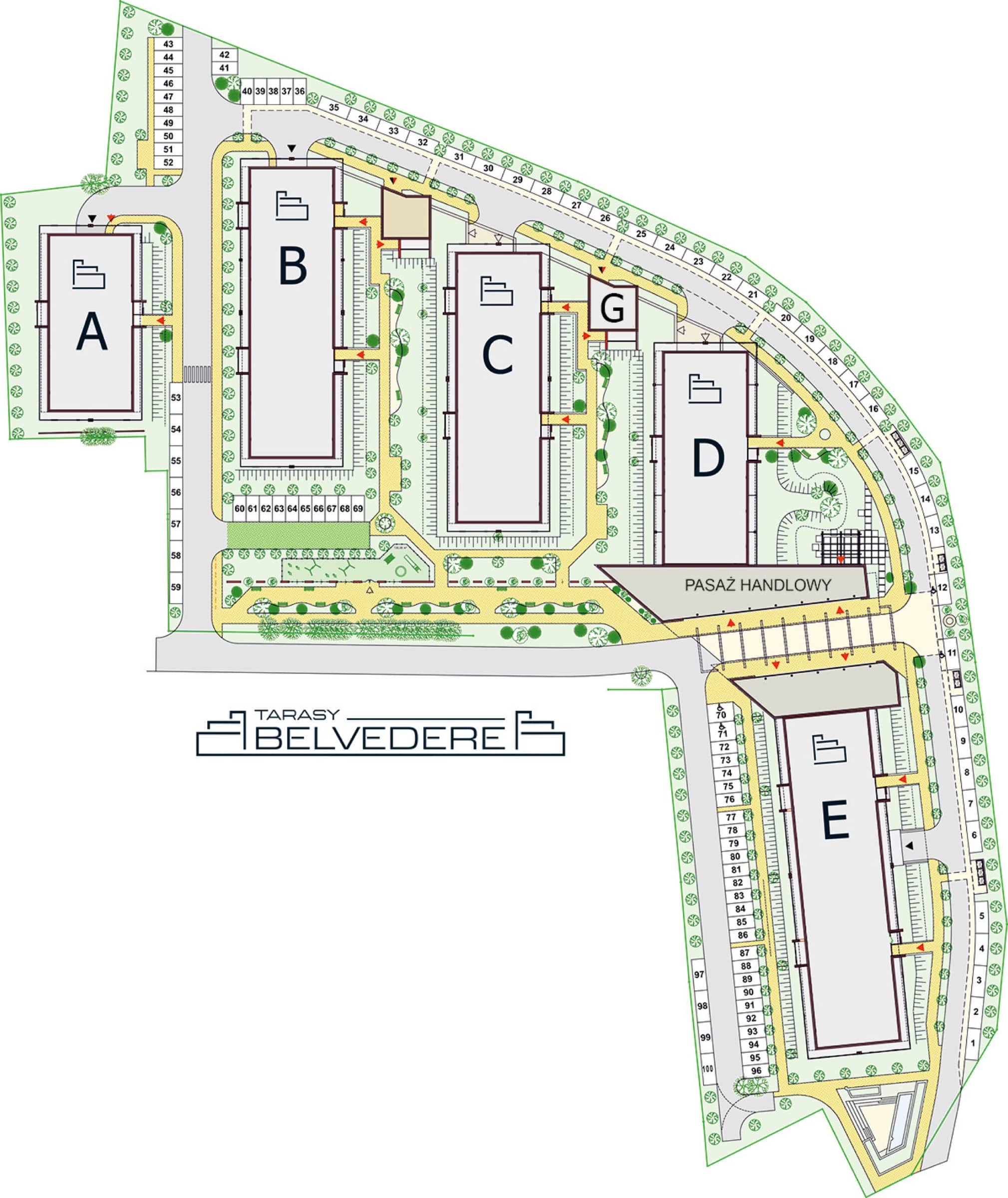 Plan osiedla Tarasy Belvedere